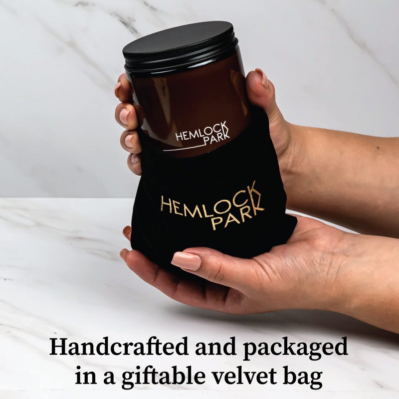 Hemlock Park Crackling Wood Wick Candle Handcrafted with Natural Coconut Wax (Standard 8 oz, Bamboo Grapefruit) - Image 3